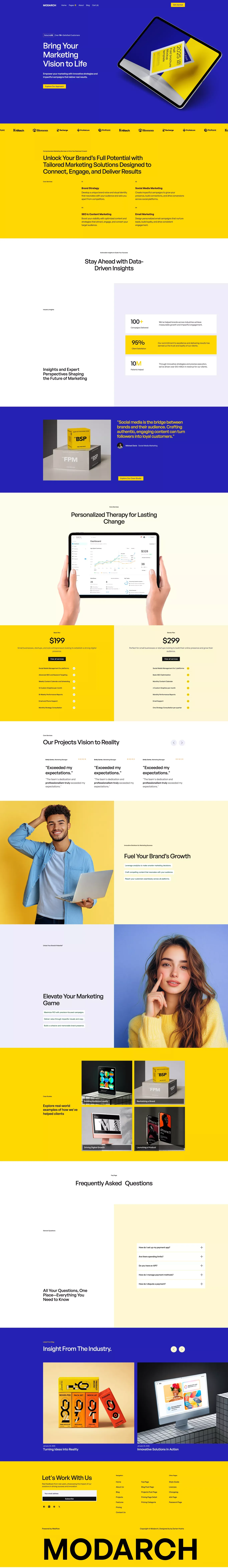 Modarch Website Page Template for Webflow - Template design