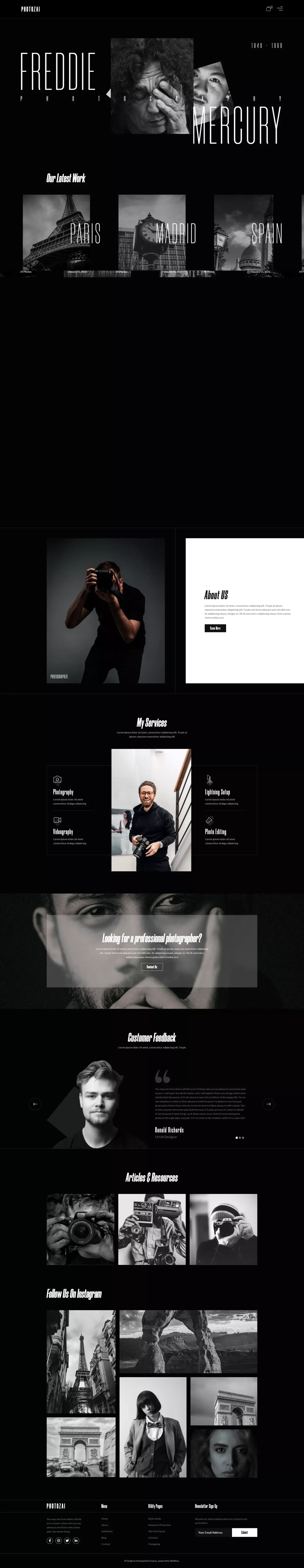 Photozai - Webflow Photography Template | Flowzai - Template design