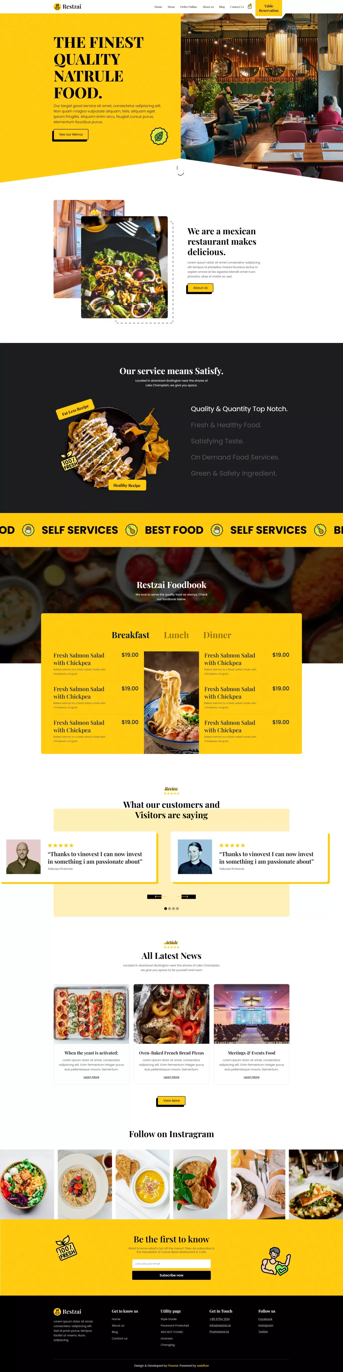 Restzai - Webflow Restaurant Template | Flowzai - Template design