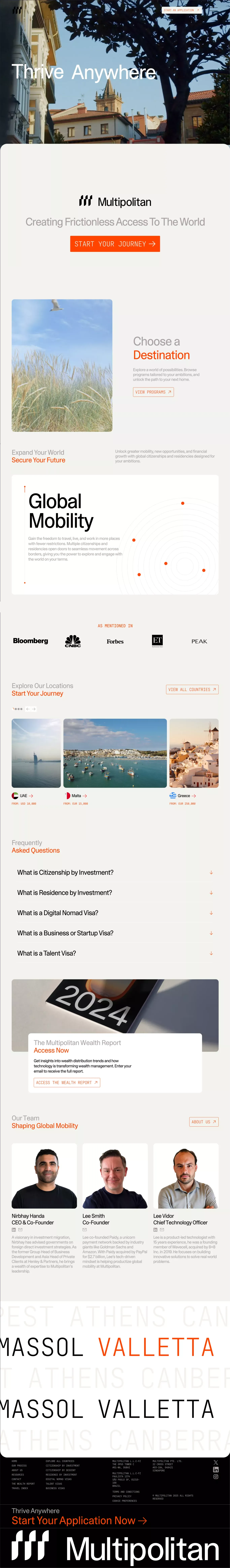 Global Citizenship, Residency & Visa Solutions | Multipolitan - Landing design