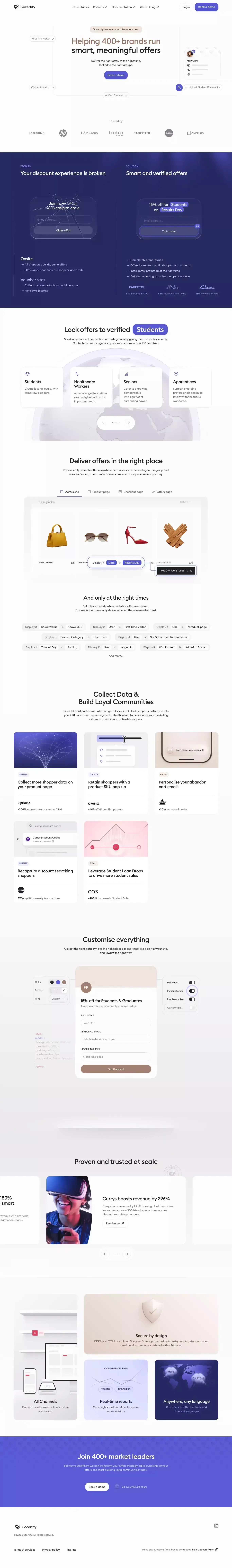 Gocertify | Reward Management Platform for Retailers - Landing design
