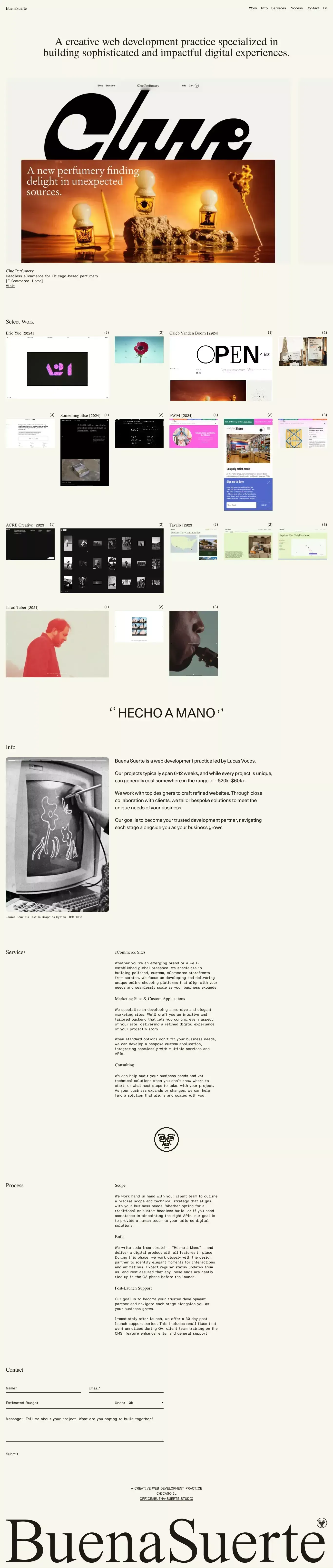 Buena Suerte - Portfolio design