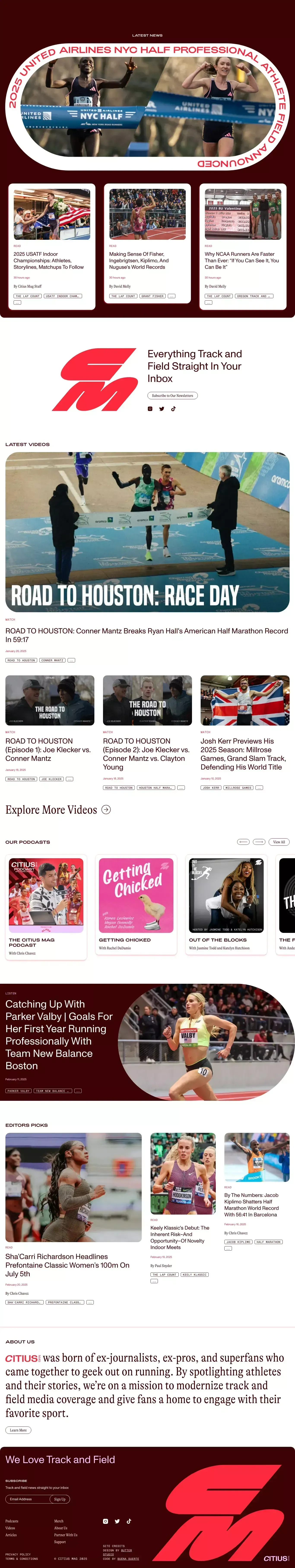 CITIUS MAG | Track and Field News, Podcasts, Analysis, Commentary and More - Blog design