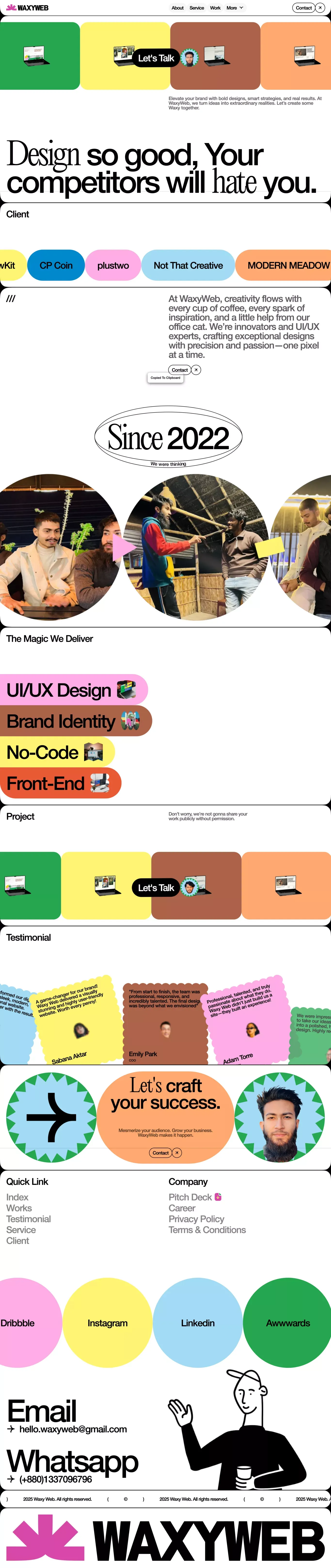 WaxyWeb - Portfolio design