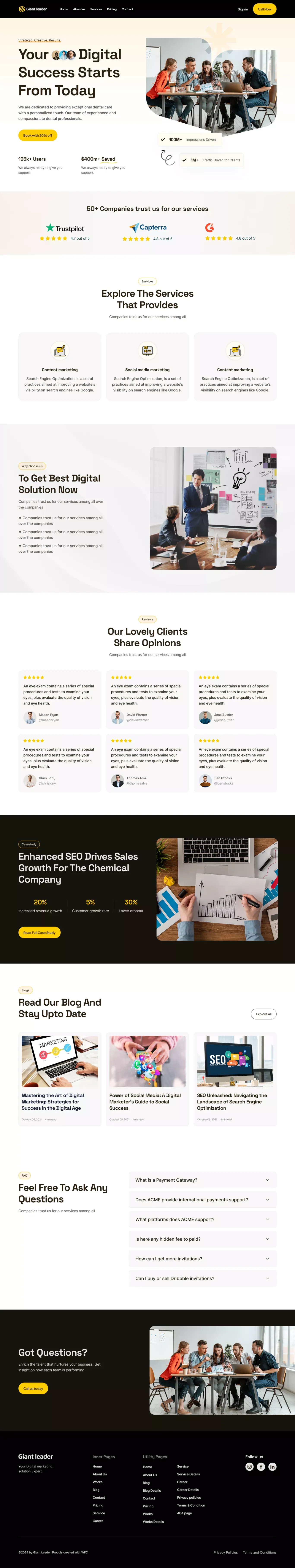 GiantLeader â Marketing Agency Website Template - Template design