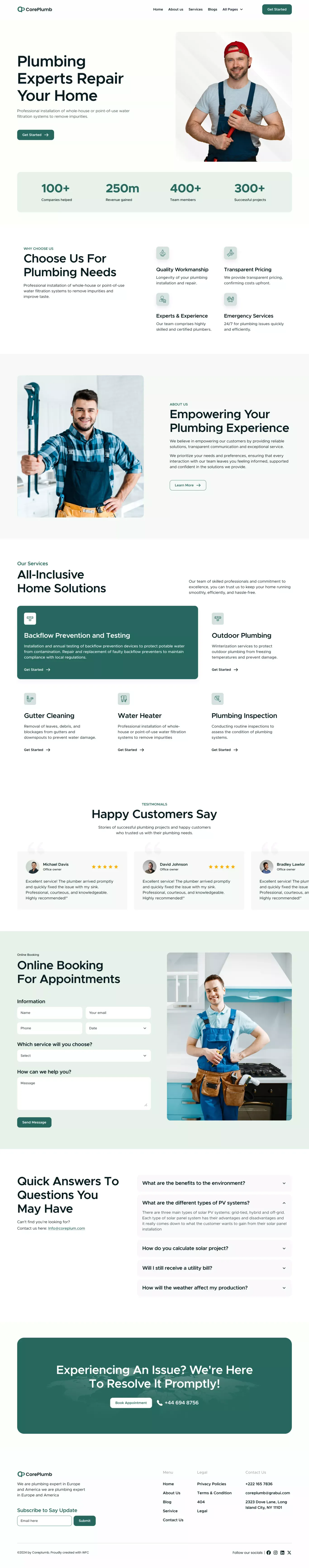 CorePlumb Modern template for plumbing pros - Template design
