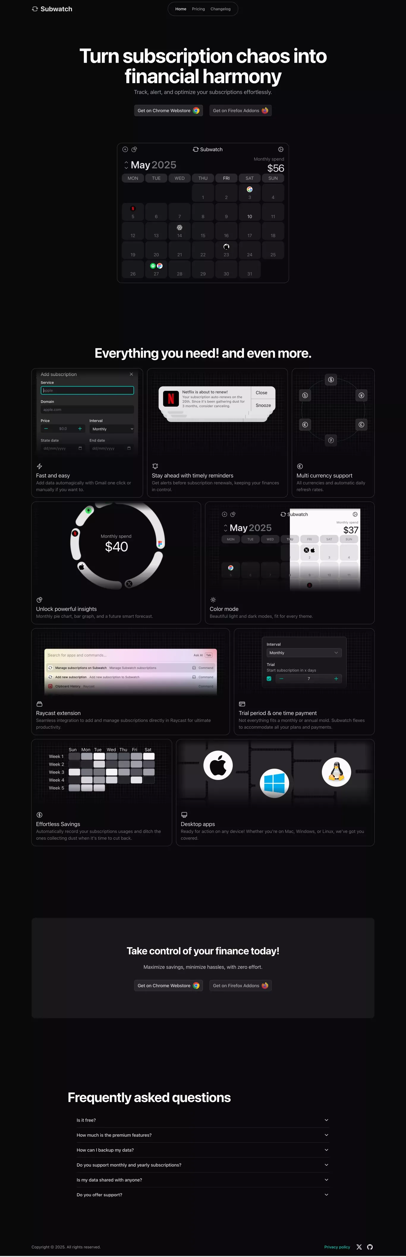 Subwatch - Landing design
