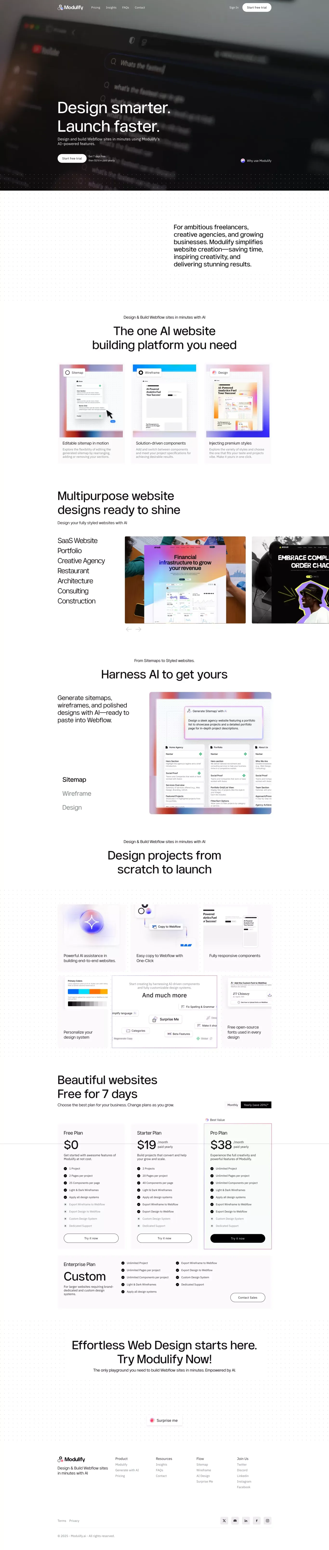 Modulify AI – Design Smarter, Build Faster | Powered by AI - Landing design