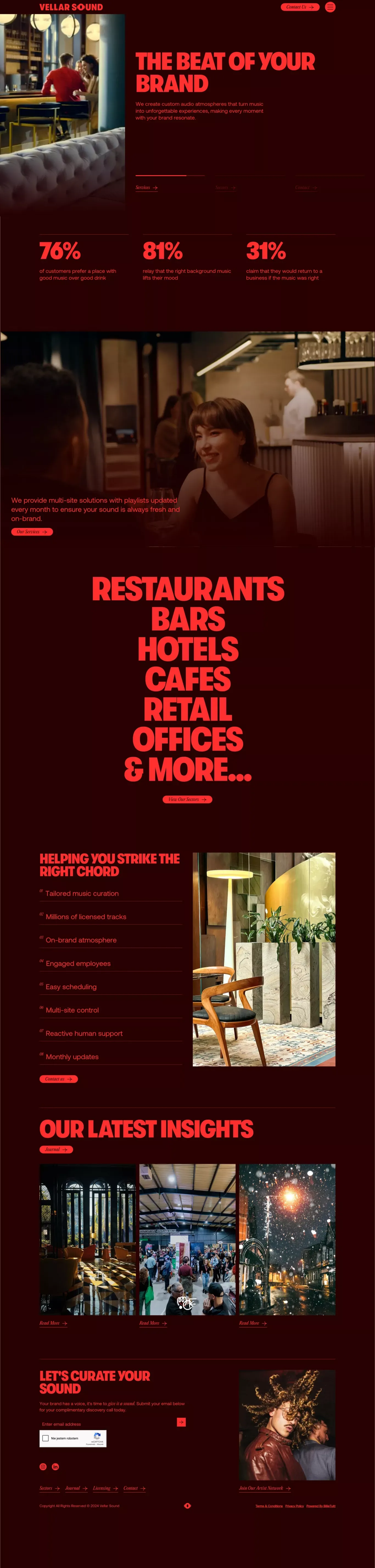 Vellar Sound | The Beat of Your Brand - Landing design