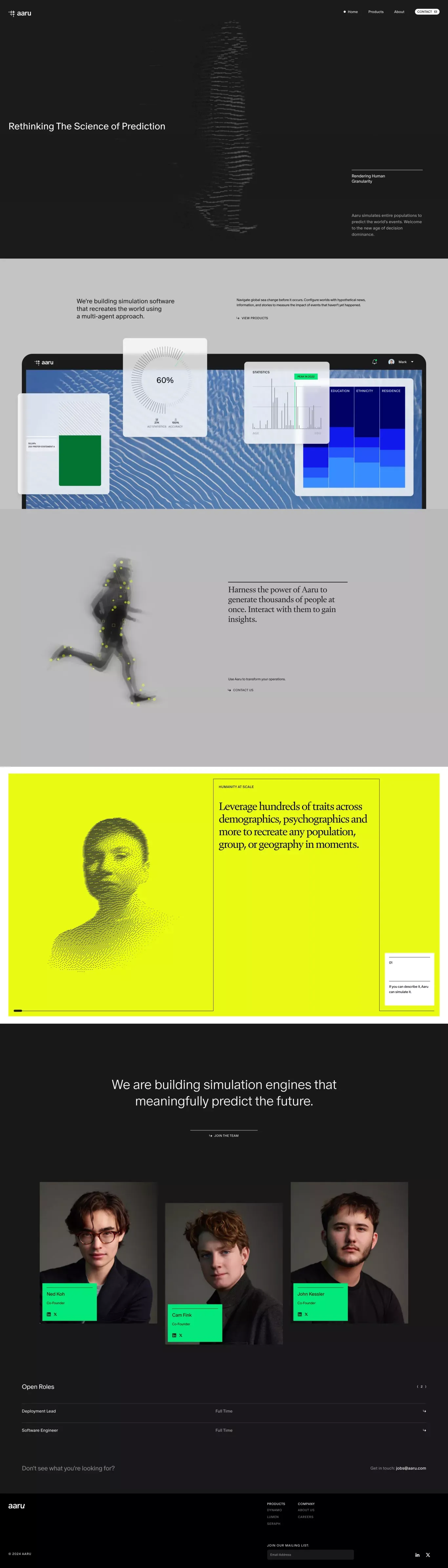 Aaru | Rethinking the Science of Prediction - Landing design