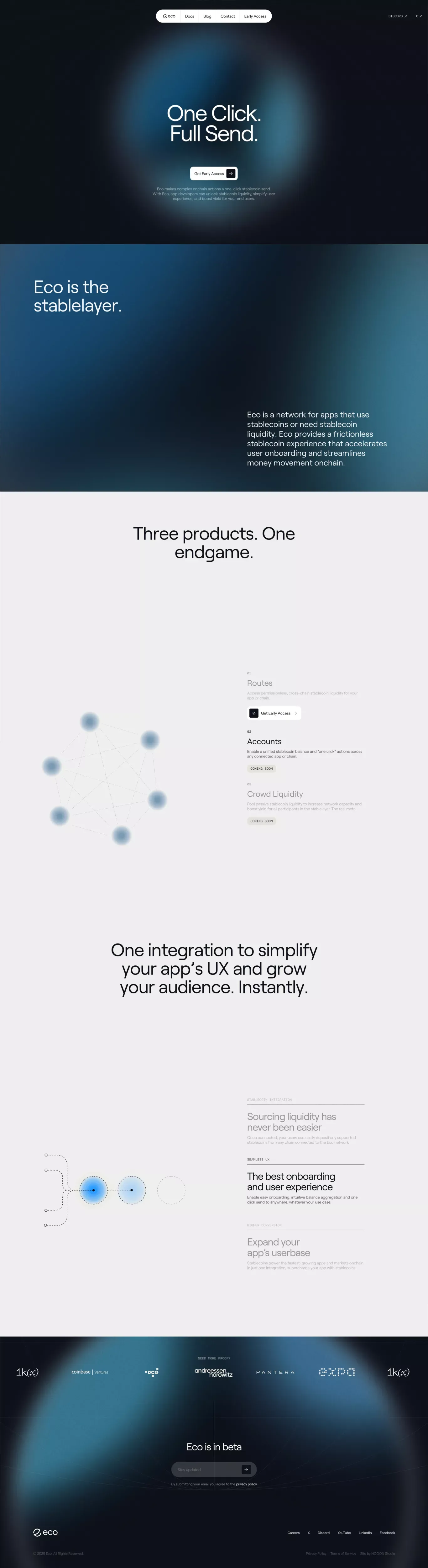 Eco: Accelerating How Money Moves Onchain - Landing design