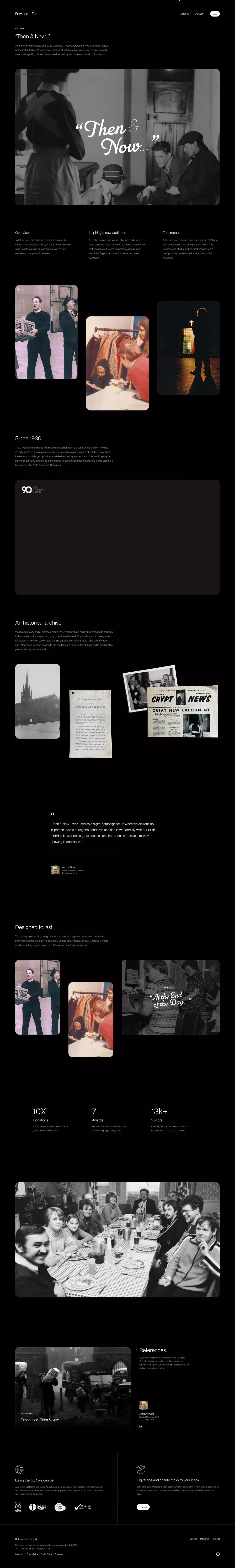 Then & Now – Few and Far® - Case Study design