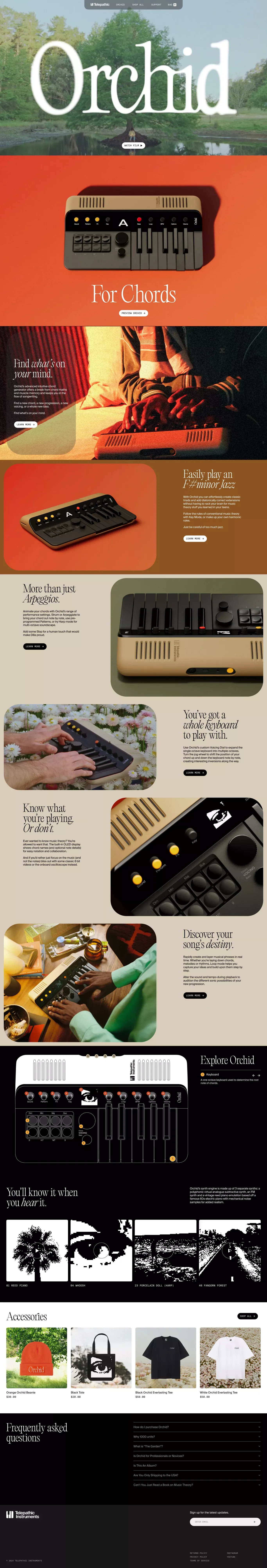 Telepathic Instruments - Landing design