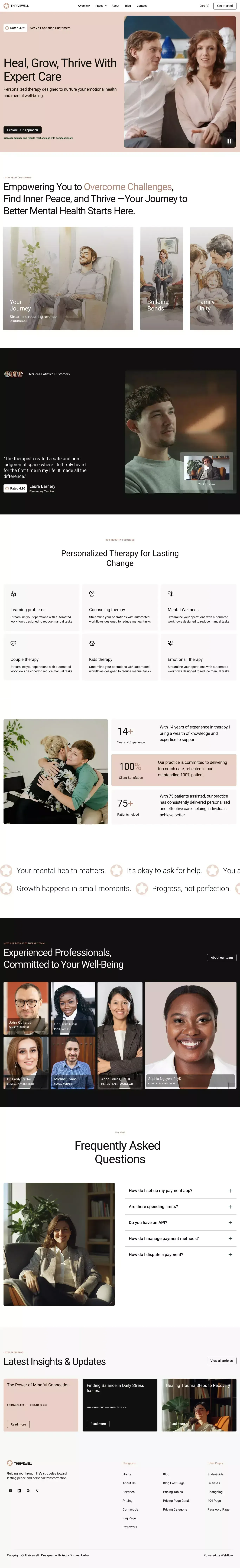 Thrivewell - Webflow Ecommerce website template - Template design