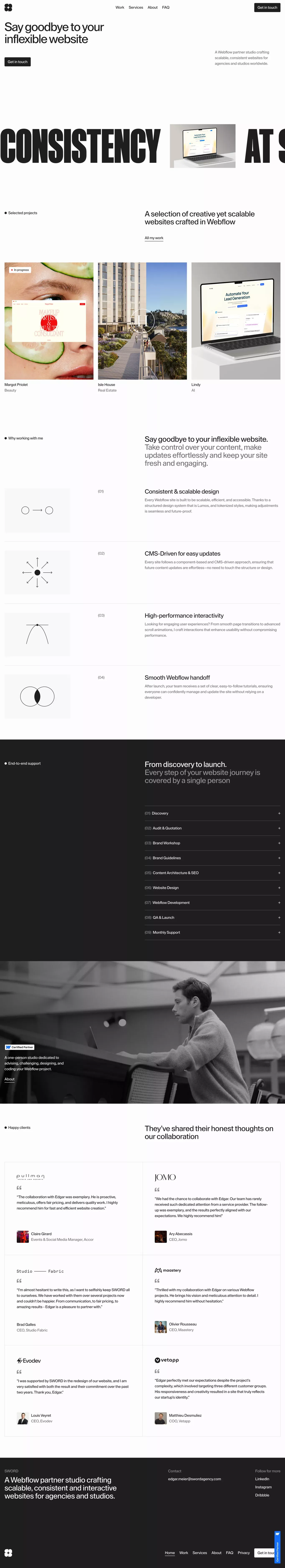 SWORD | Webflow Partner Studio - Portfolio design