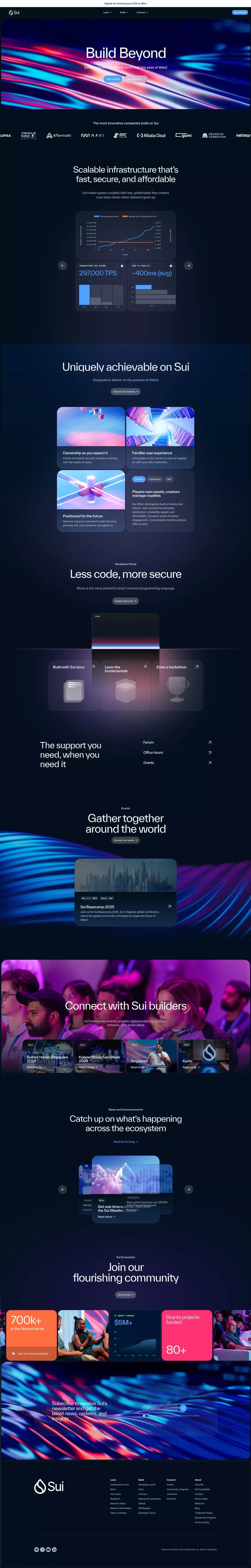 Sui | Deliver the Benefits of Web3 with the Ease of Web2 - Landing design