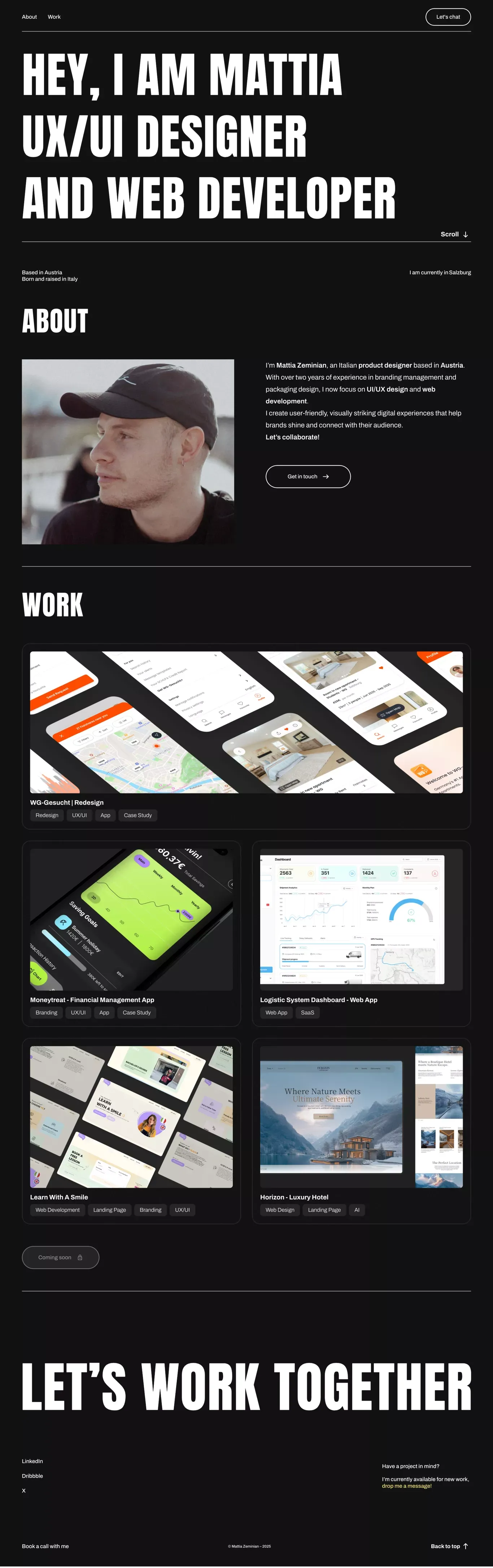 Mattia Zeminian | UX UI Designer & Web Developer - Portfolio design