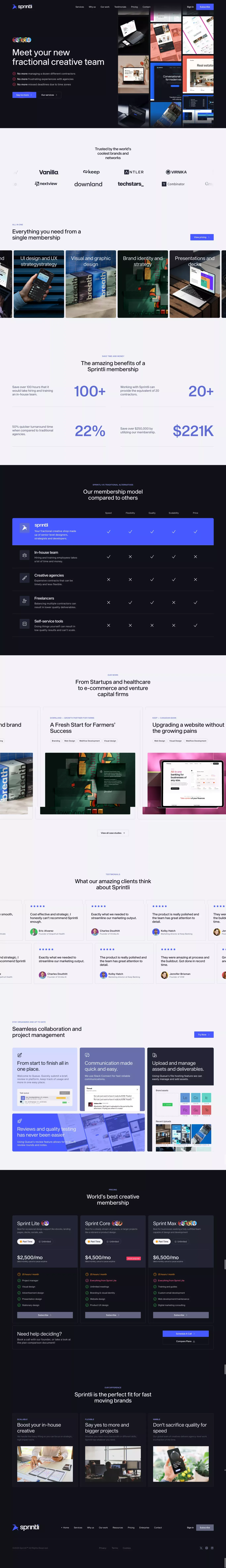 Sprintli â Fractional Creative Team - website design