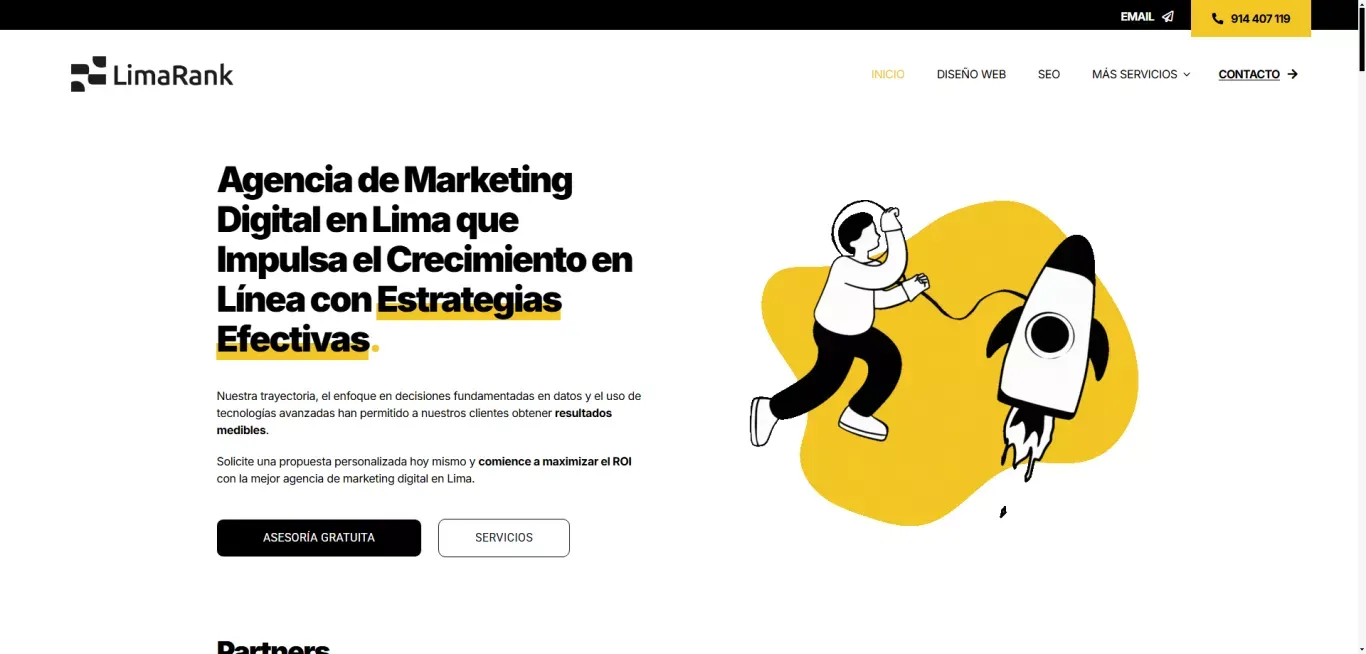 Agencia de Marketing Digital en Lima Perú | LimaRank - Landing design
