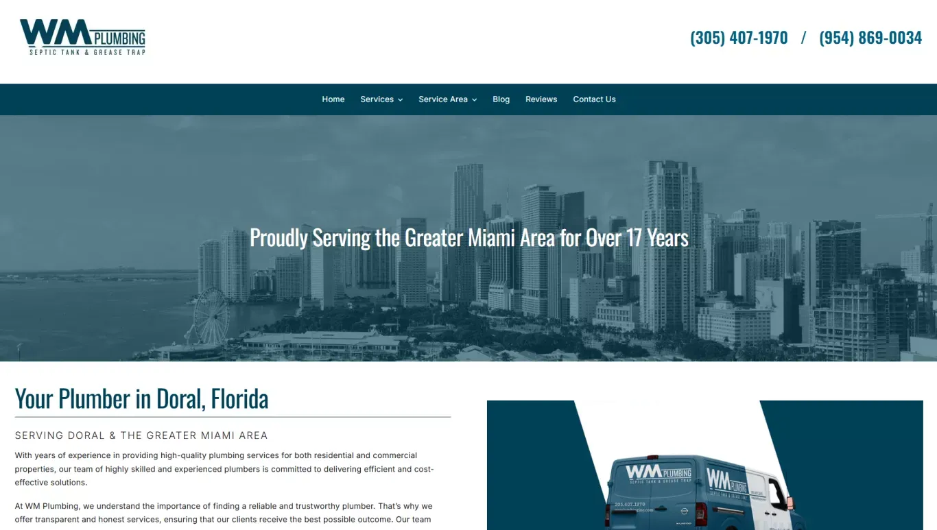 Plumber in Doral, Florida | WM Plumbing, Inc. - Ecommerce design