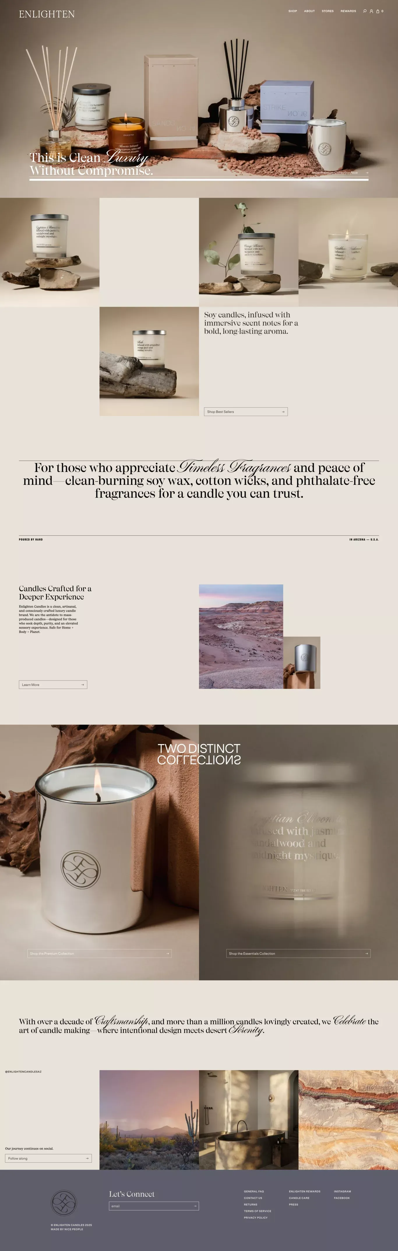 Enlighten Candles - Desert Inspired Serenity for the Senses – ENLIGHTEN CANDLES - Ecommerce design