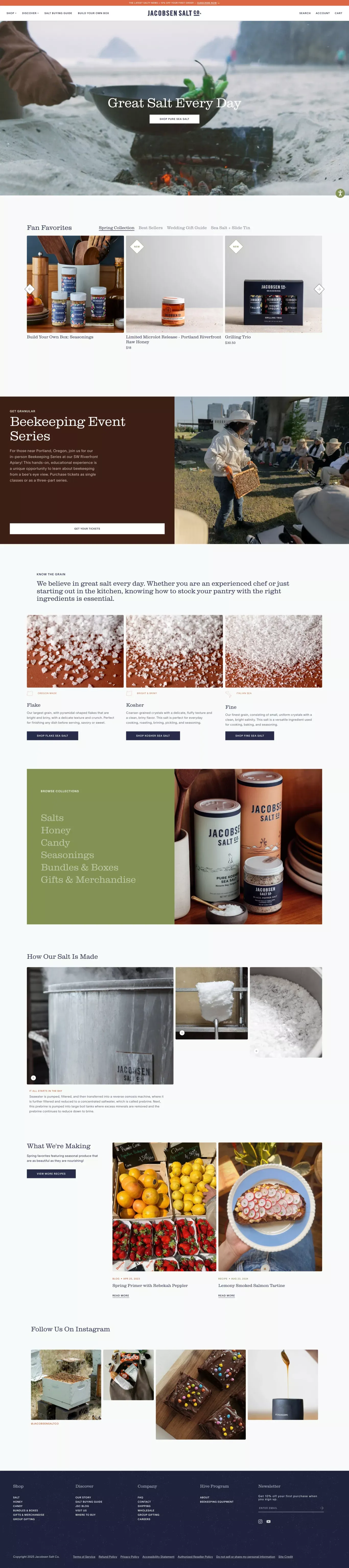 Jacobsen Salt Co. | American Made Finishing Salt - Ecommerce design