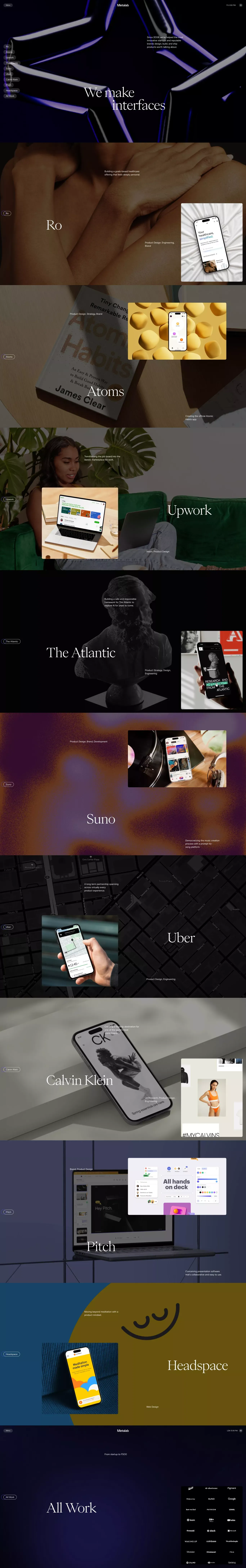 Metalab | We make interfaces - Portfolio design