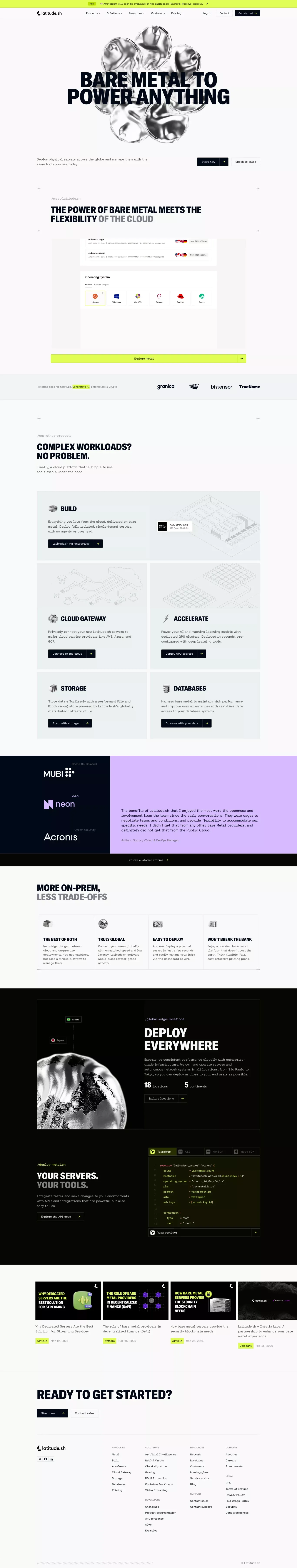 Latitude.sh | The global platform for bare metal - Latitude.sh - Landing design