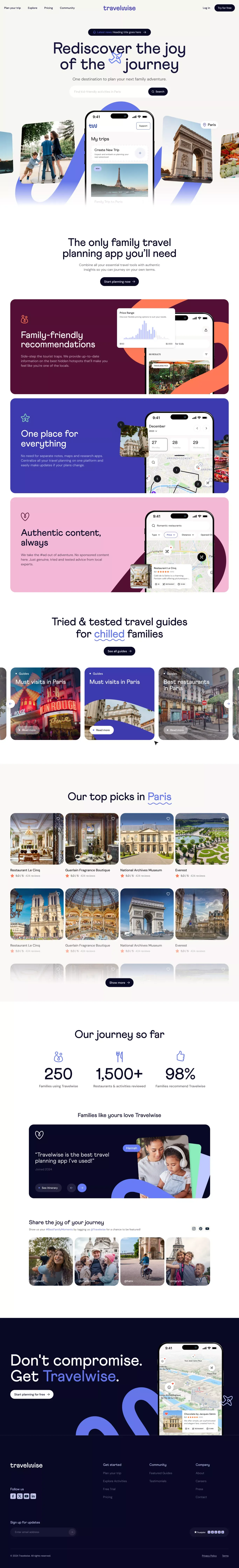 Plan Your Perfect Family Trip to Paris - Travelwise - Landing design