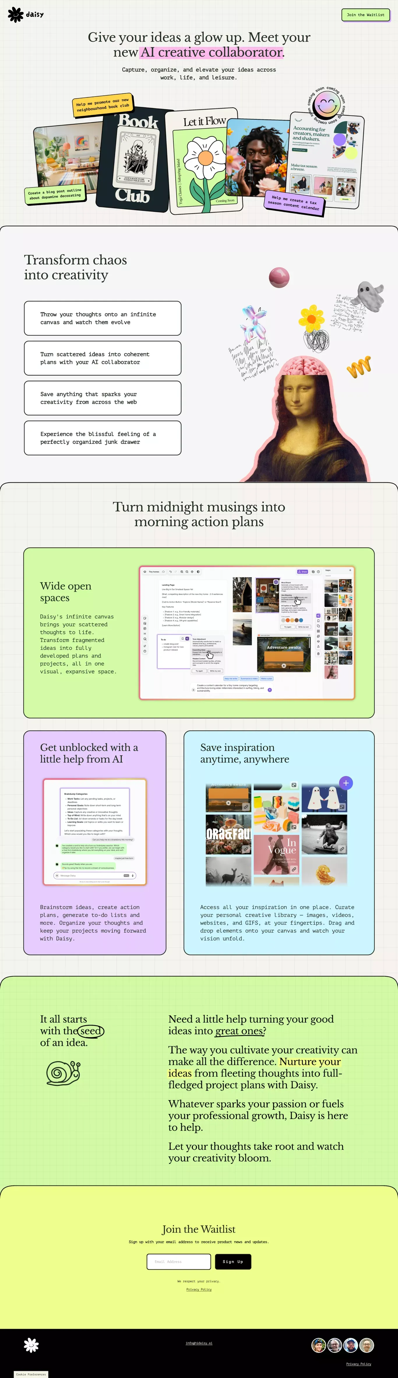 Daisy AI  |  AI Creative Collaborator 🪄 - Landing design