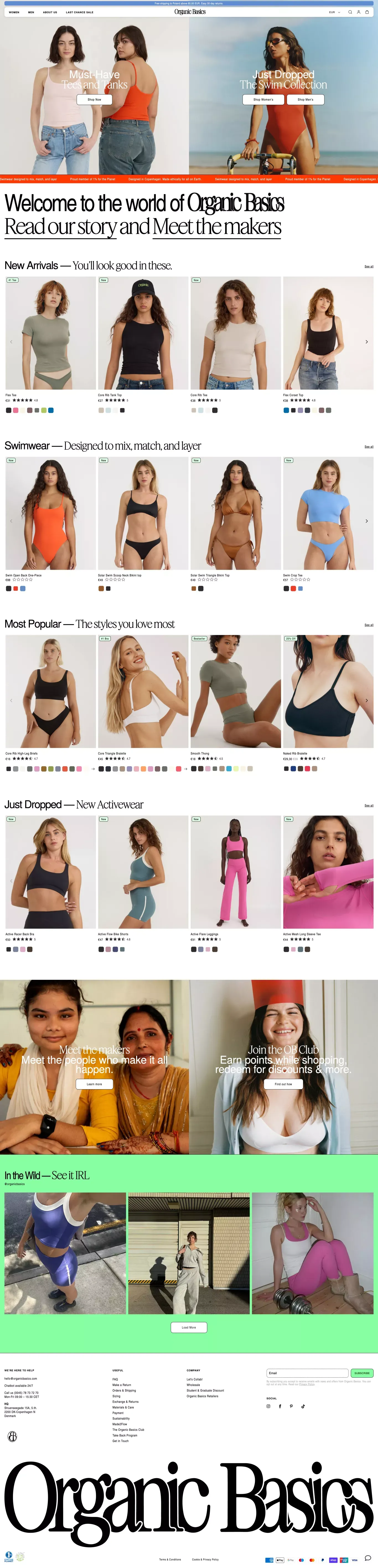 Shop Organic & Sustainable Clothes Online - Organic Basics – Organic Basics EU - Ecommerce design