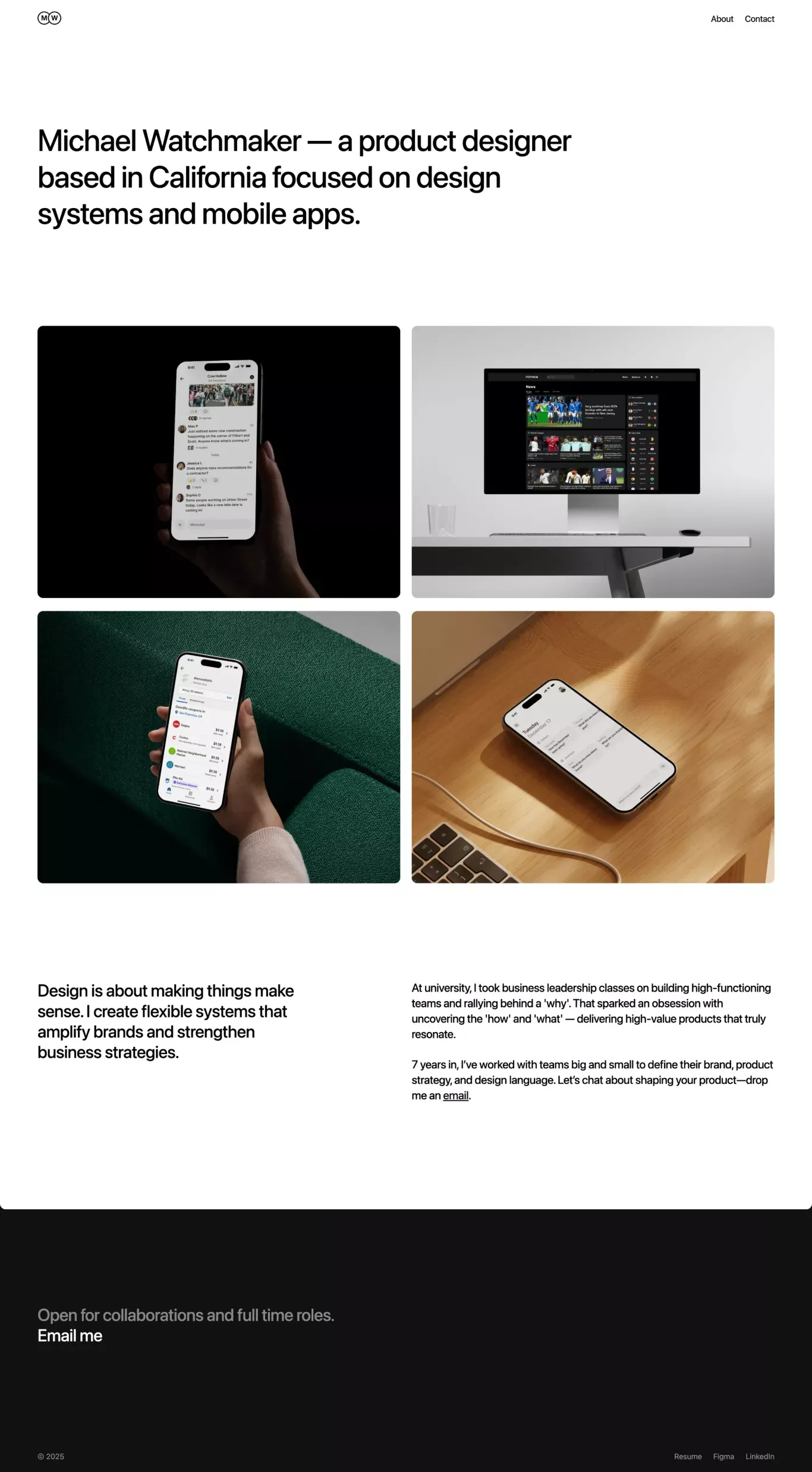 Michael Watchmaker - Portfolio design