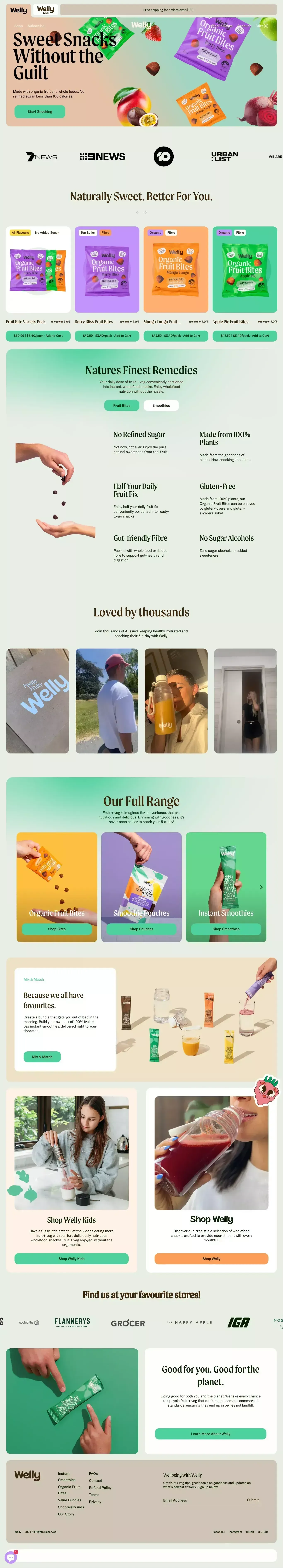 Welly & Welly Kids - 5-a-day the Easy Way - Ecommerce design