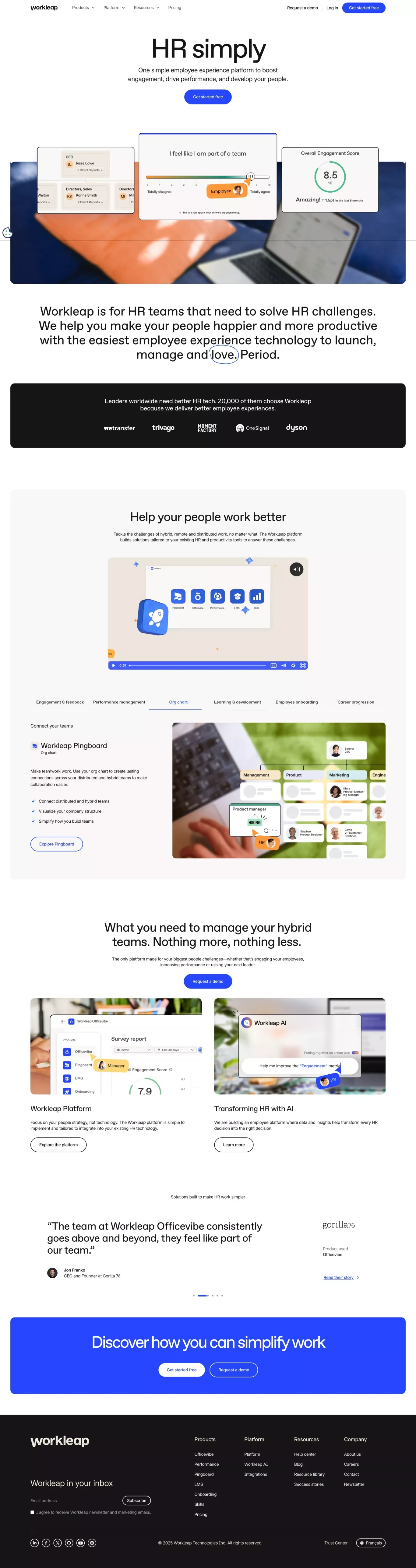 Workleap | Create impactful employee engagement - Landing design