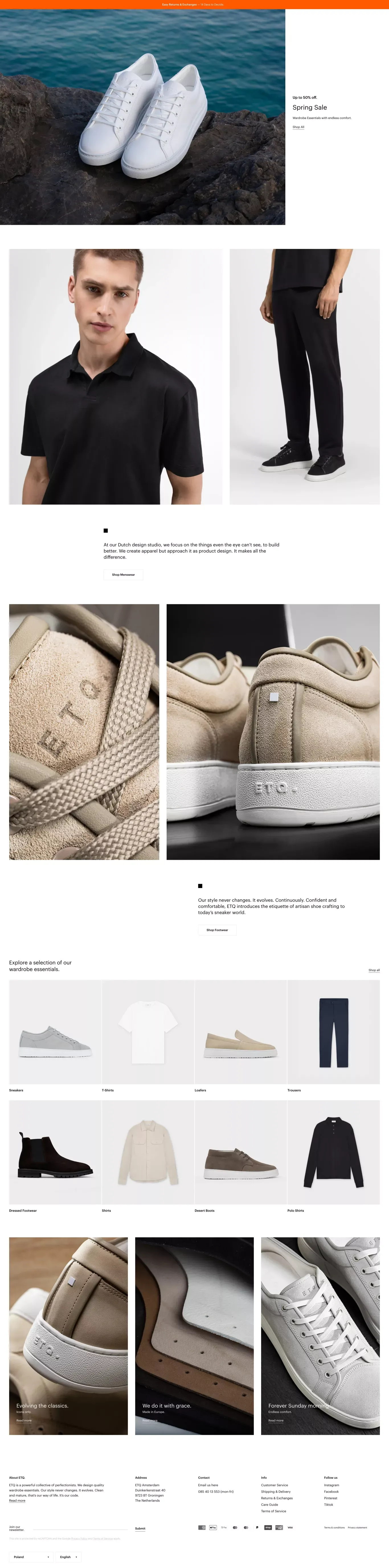 ETQ Amsterdam Online Store - Wardrobe Essentials for Men - Ecommerce design