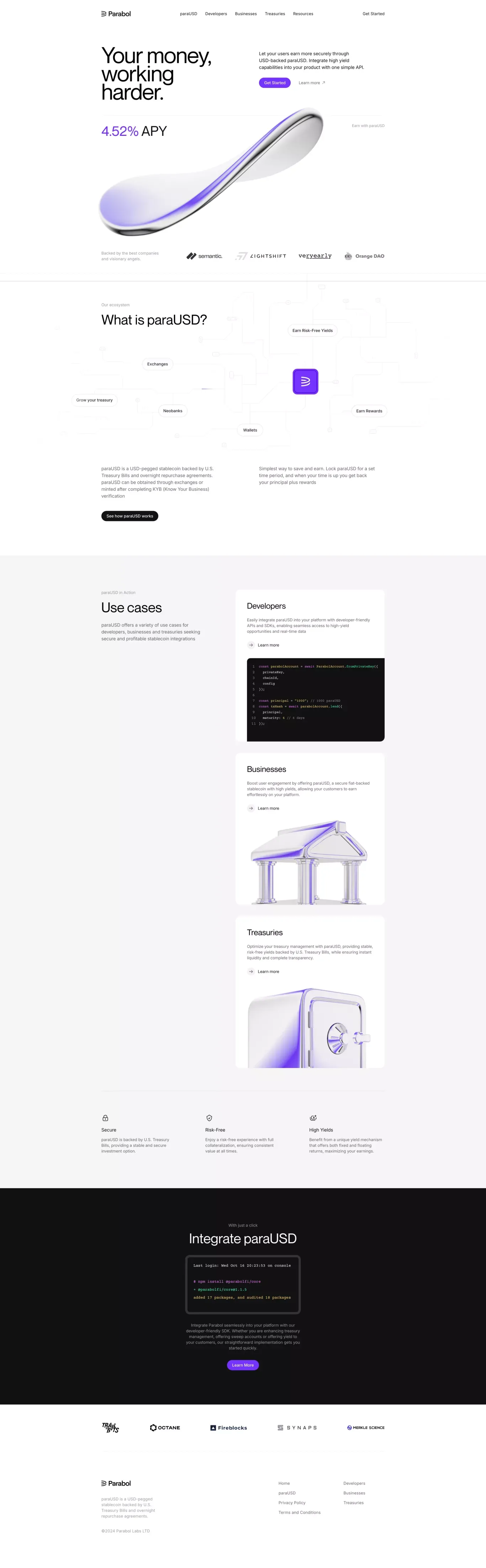 Parabol - Landing design