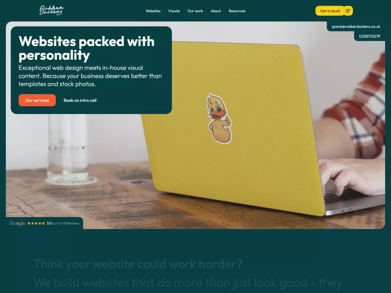 Websites packed with personality | Rubber Duckers web design - Portfolio design