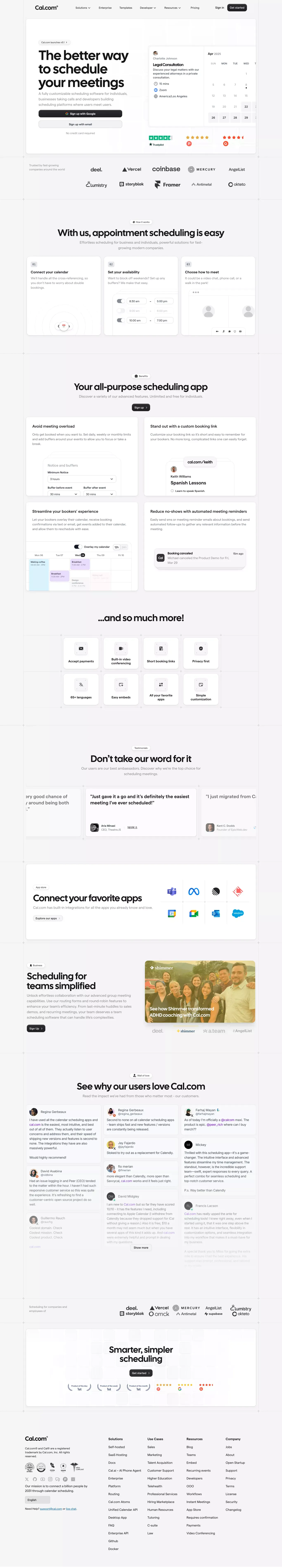 Cal.com | Open Scheduling Infrastructure - Landing design