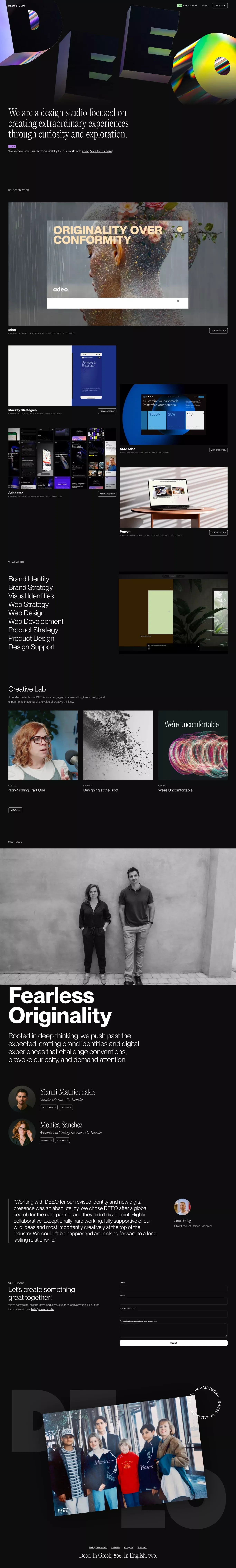 Deeo Studio - Brand, web, and digital experiences - Portfolio design