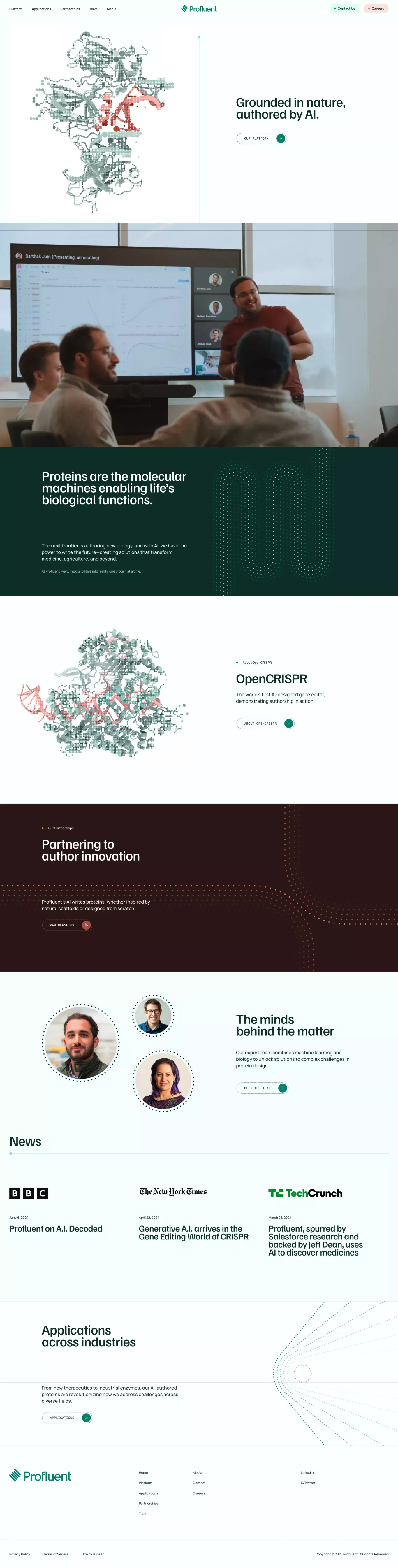 Profluent - Landing design