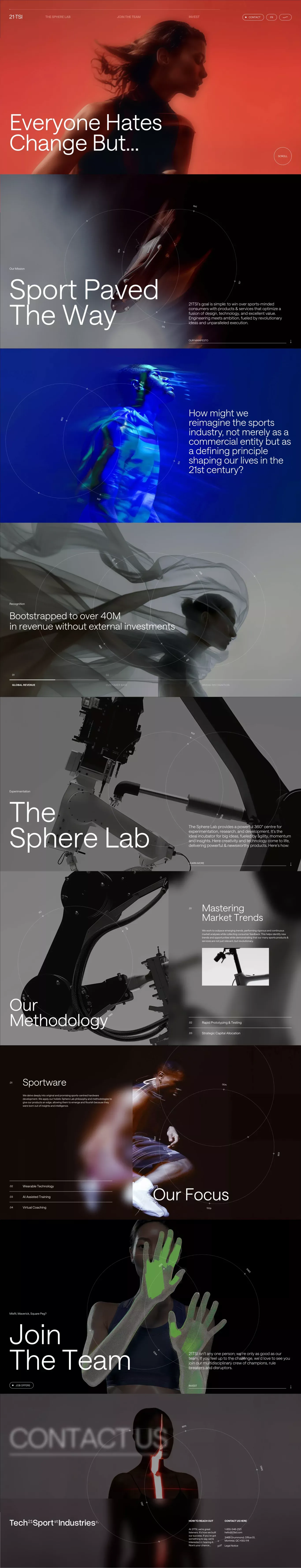 21 TSI | Join The Future Of The Sports Industry - Landing design
