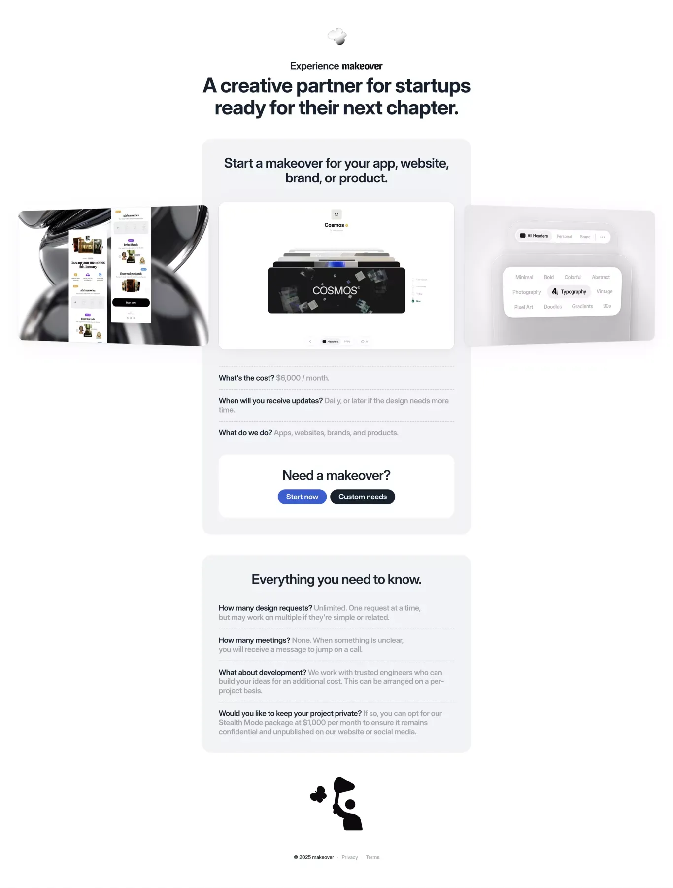 Creative Makeovers for Apps, Websites, Brands, and Products - Landing design
