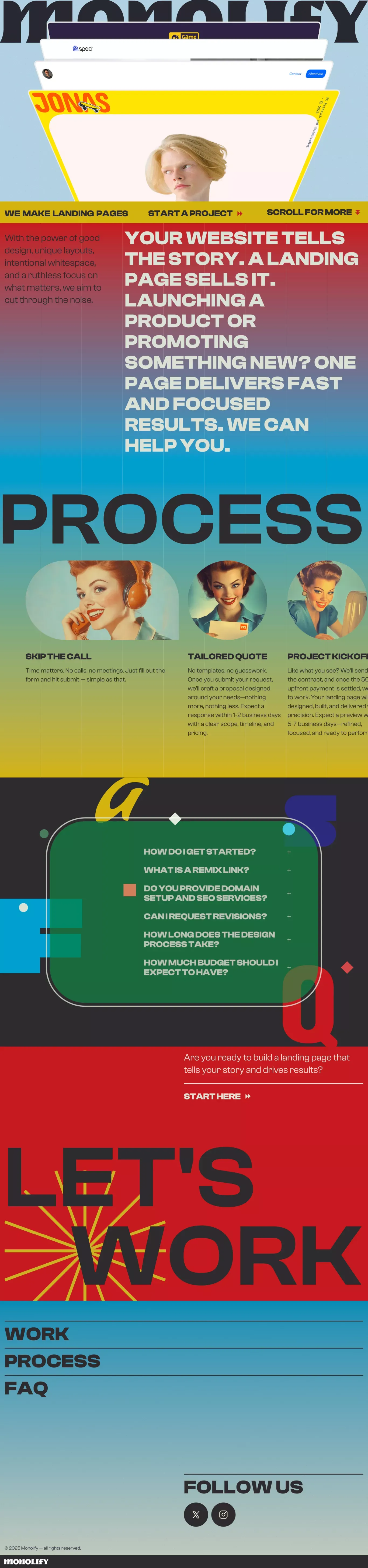 Monolify | Landing Pages Made with Passion - Landing design