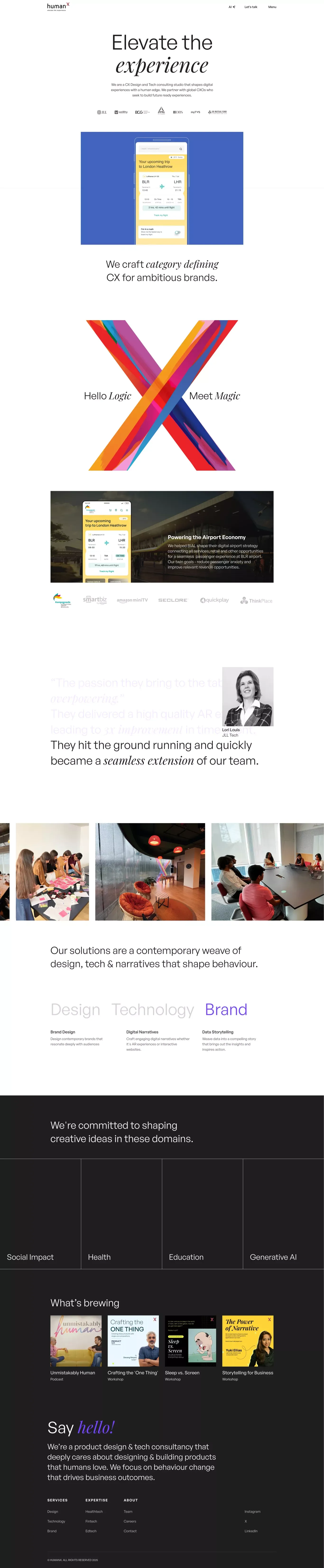 HumanX - Strategic Design, Tech and Innovation Agency - Portfolio design