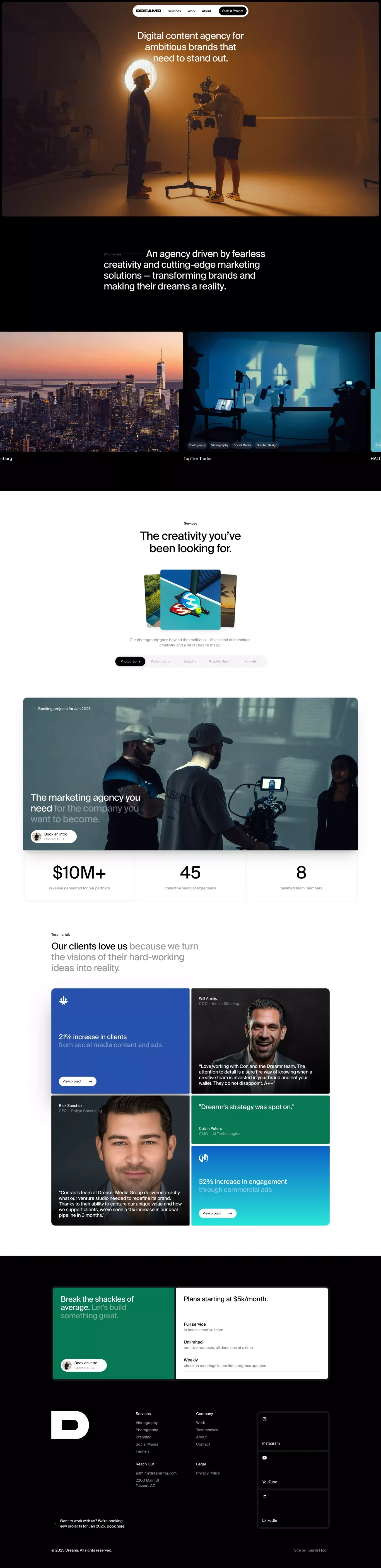 DREAMR | Creative Digital Content Agency - Portfolio design