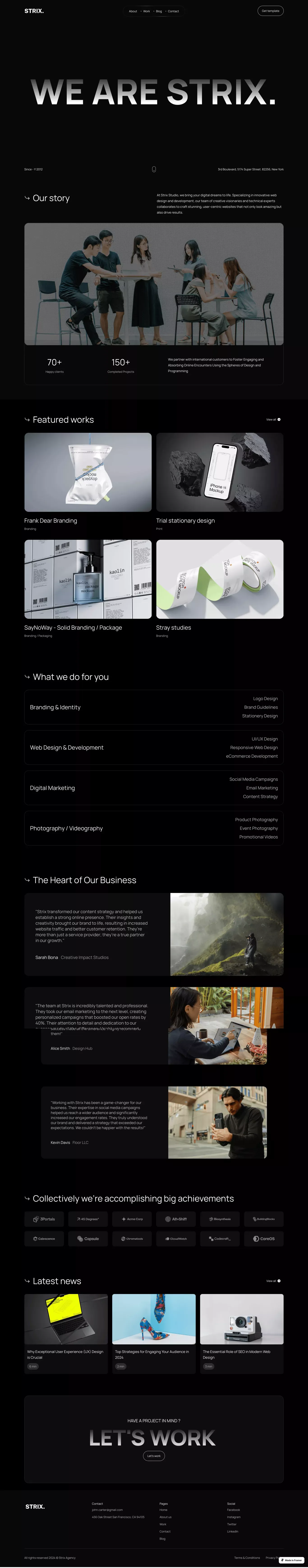 Strix â Creative Agency / Business Website - Portfolio design