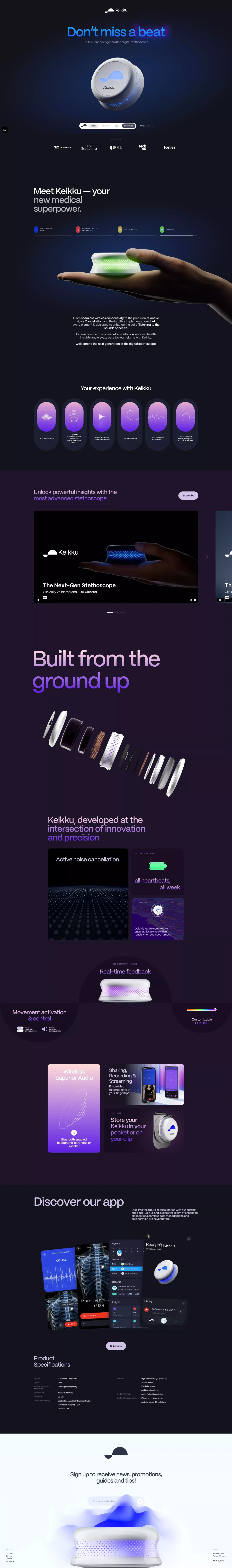 Keikku — Meet the Next-Gen Digital Stethoscope - Landing design