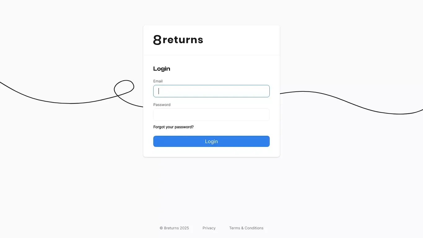 Dashboard | 8returns - Sign Up design