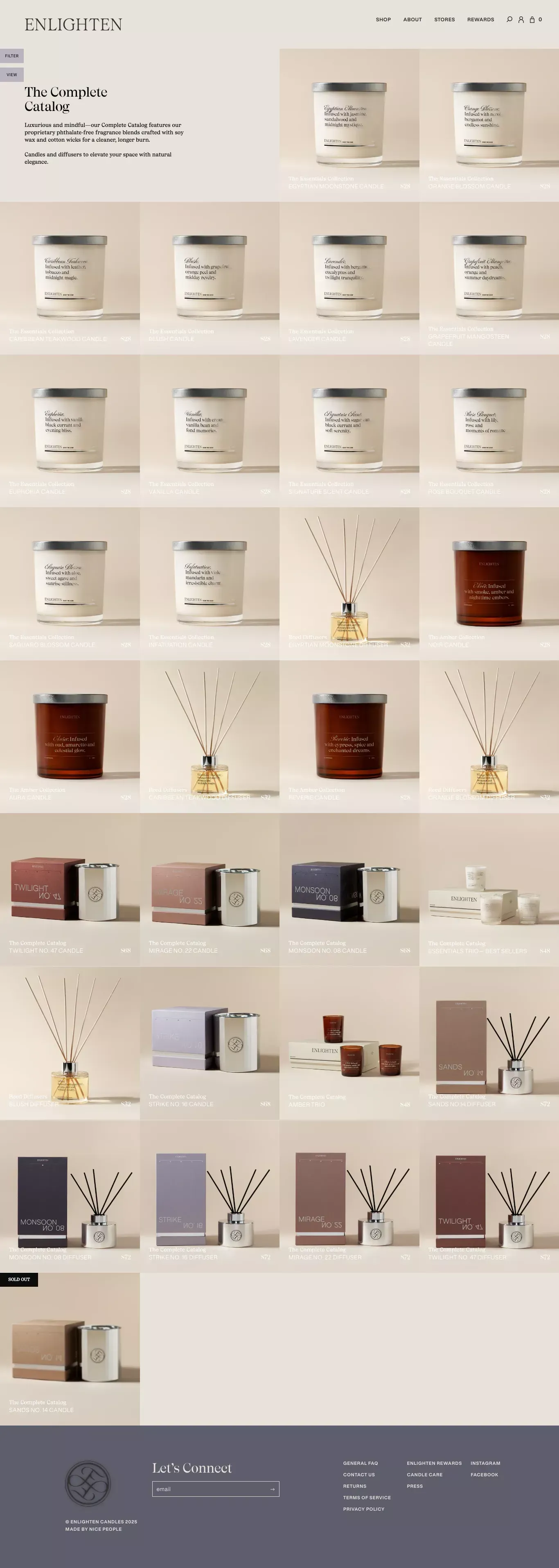Shop Soy Candles & Reed Diffusers | ENLIGHTEN CANDLES - Product listing design