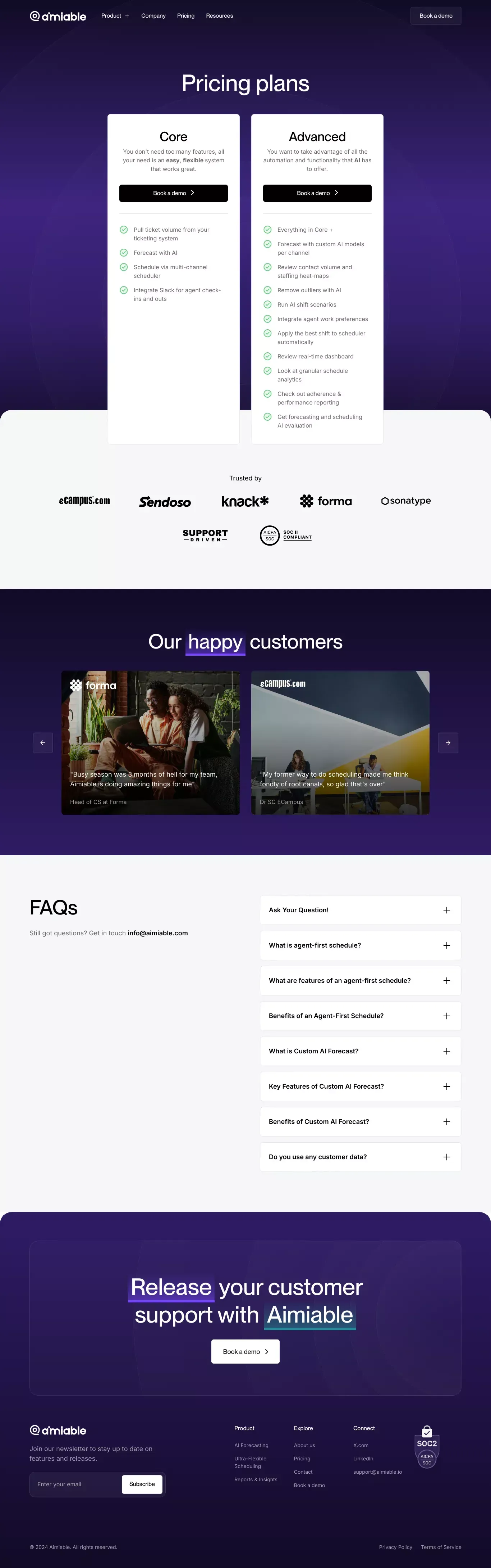 Pricing | Aimiable - Pricing design